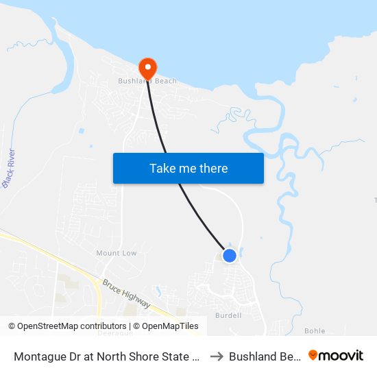 Montague Dr at North Shore State School to Bushland Beach map