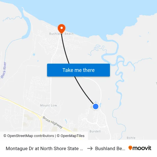 Montague Dr at North Shore State School to Bushland Beach map
