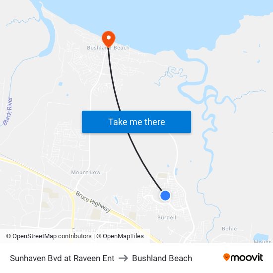 Sunhaven Bvd at Raveen Ent to Bushland Beach map