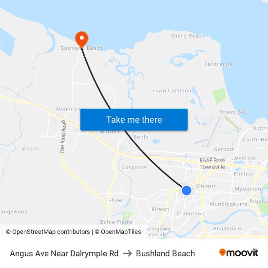 Angus Ave Near Dalrymple Rd to Bushland Beach map