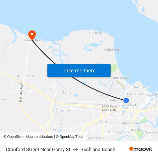 Crauford Street Near Henry St to Bushland Beach map