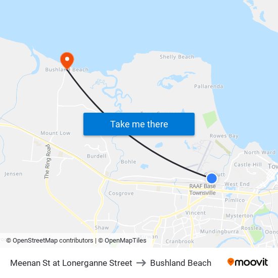 Meenan St at Lonerganne Street to Bushland Beach map