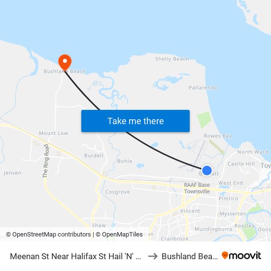 Meenan St Near Halifax St Hail 'N' Ride to Bushland Beach map