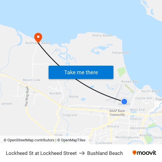 Lockheed St at Lockheed Street to Bushland Beach map