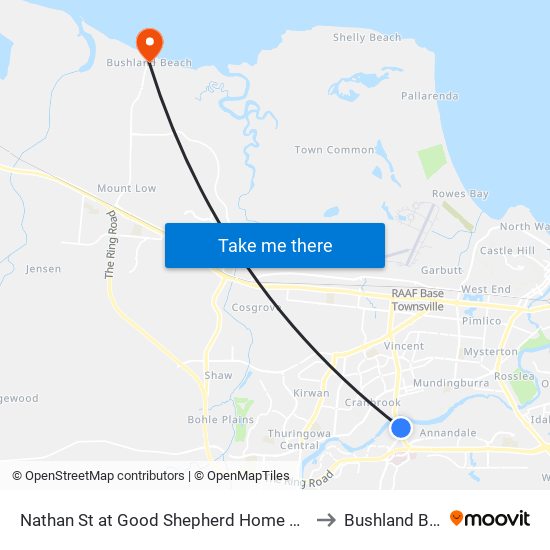 Nathan St at Good Shepherd Home Hail 'N' Ride to Bushland Beach map