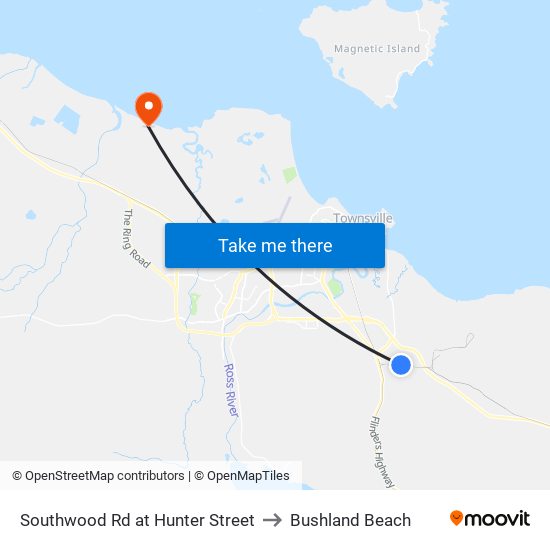 Southwood Rd at Hunter Street to Bushland Beach map