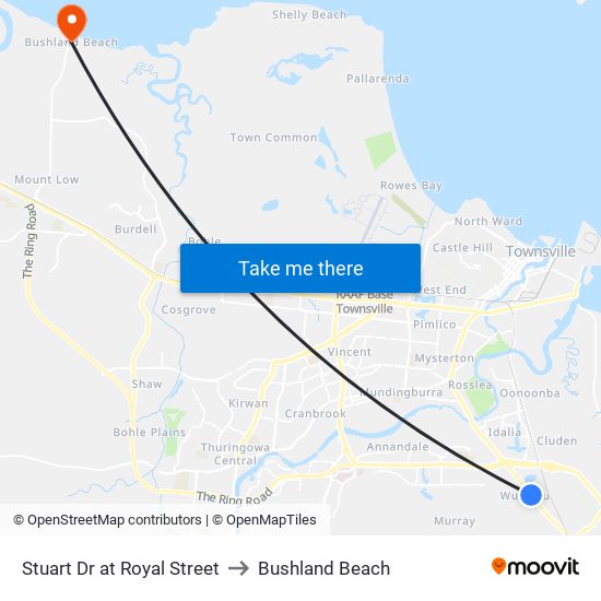 Stuart Dr at Royal Street to Bushland Beach map