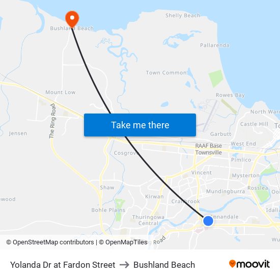 Yolanda Dr at Fardon Street to Bushland Beach map