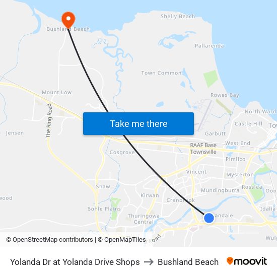 Yolanda Dr at Yolanda Drive Shops to Bushland Beach map