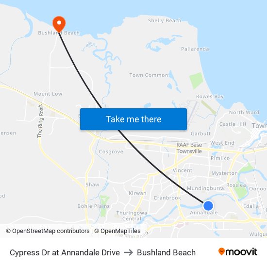 Cypress Dr at Annandale Drive to Bushland Beach map