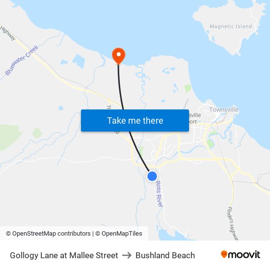 Gollogy Lane at Mallee Street to Bushland Beach map