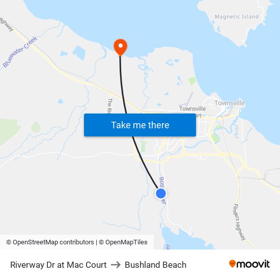 Riverway Dr at Mac Court to Bushland Beach map