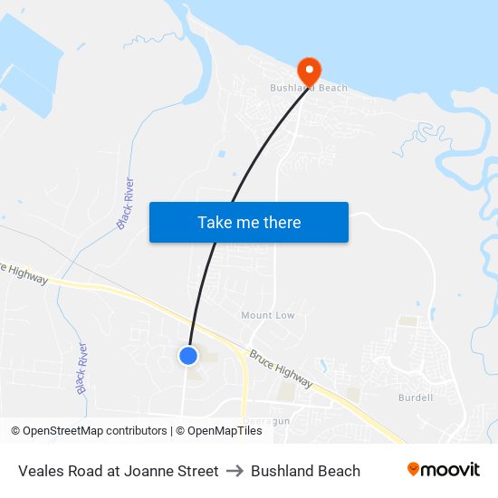 Veales Road at Joanne Street to Bushland Beach map