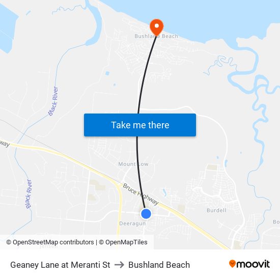 Geaney Lane at Meranti St to Bushland Beach map