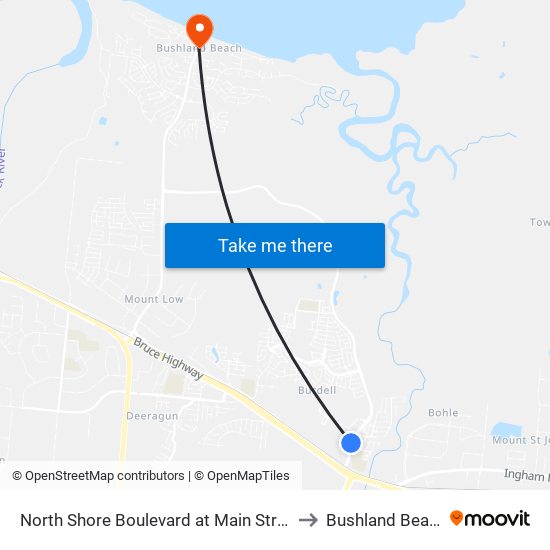 North Shore Boulevard at Main Street to Bushland Beach map