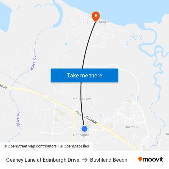 Geaney Lane at Edinburgh Drive to Bushland Beach map