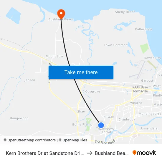 Kern Brothers Dr at Sandstone Drive to Bushland Beach map