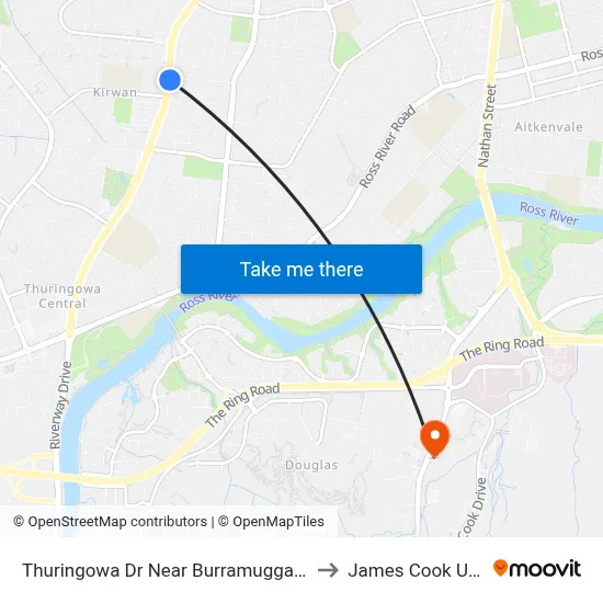 Thuringowa Dr Near Burramugga Cr Hail 'N' Ride to James Cook University map