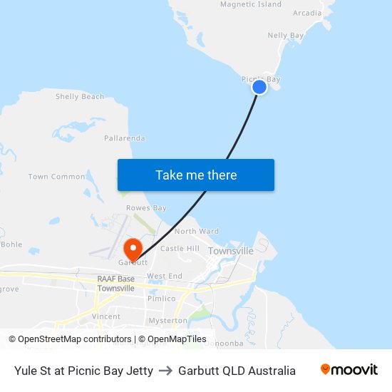 Yule St at Picnic Bay Jetty to Garbutt QLD Australia map