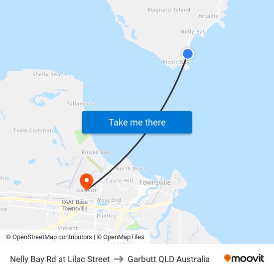 Nelly Bay Rd at Lilac Street to Garbutt QLD Australia map