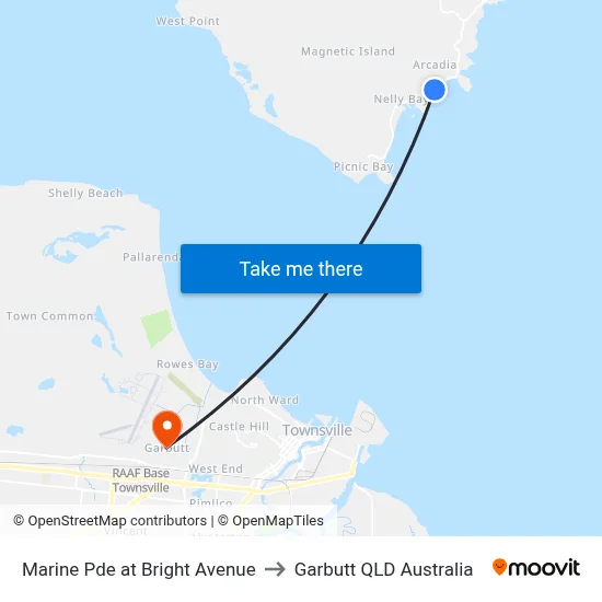 Marine Pde at Bright Avenue to Garbutt QLD Australia map