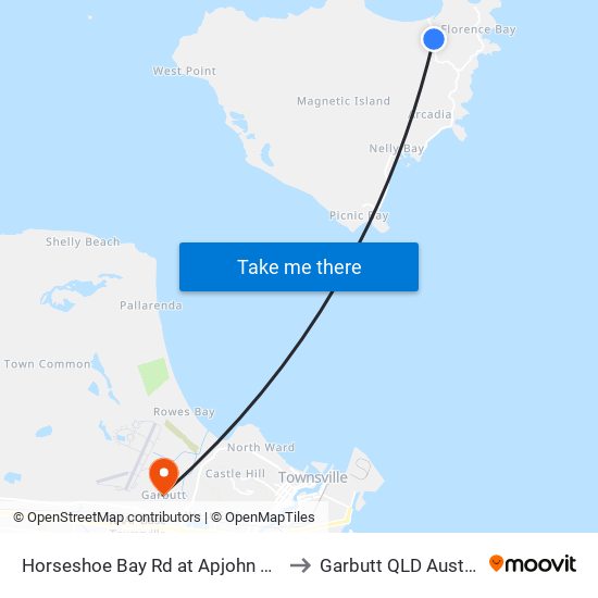 Horseshoe Bay Rd at Apjohn Street to Garbutt QLD Australia map