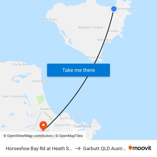 Horseshoe Bay Rd at Heath Street to Garbutt QLD Australia map