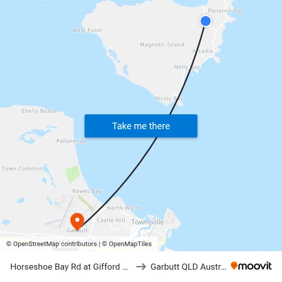 Horseshoe Bay Rd at Gifford Street to Garbutt QLD Australia map