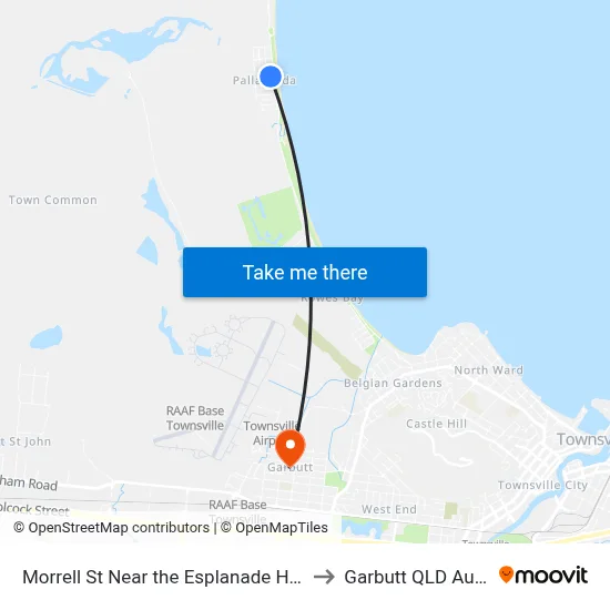 Morrell St Near the Esplanade Hail 'N' Ride to Garbutt QLD Australia map