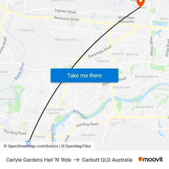 Carlyle Gardens Hail 'N' Ride to Garbutt QLD Australia map