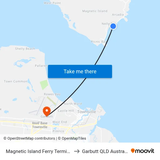 Magnetic Island Ferry Terminal to Garbutt QLD Australia map