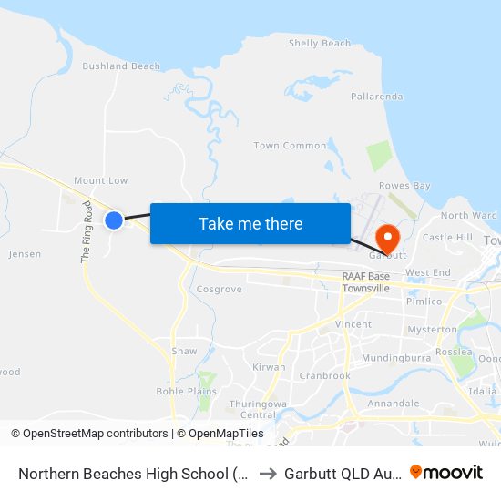 Northern Beaches High School (Meranti St) to Garbutt QLD Australia map