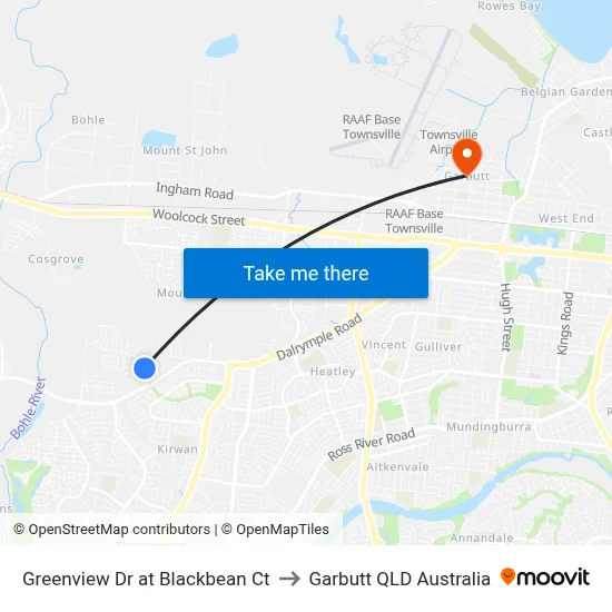 Greenview Dr at Blackbean Ct to Garbutt QLD Australia map