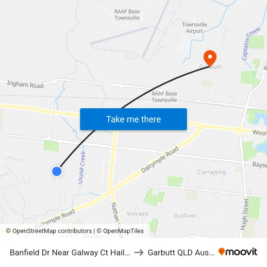 Banfield Dr Near Galway Ct Hail 'N' Ride to Garbutt QLD Australia map