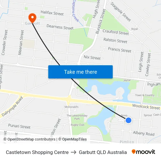 Castletown Shopping Centre to Garbutt QLD Australia map