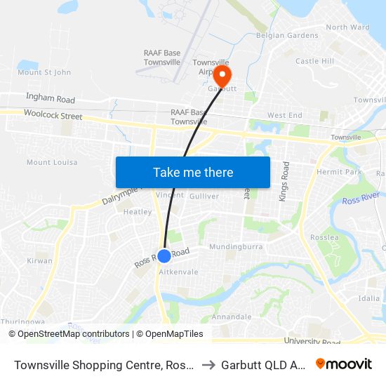 Townsville Shopping Centre, Ross River Road to Garbutt QLD Australia map