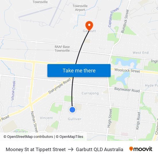 Mooney St at Tippett Street to Garbutt QLD Australia map