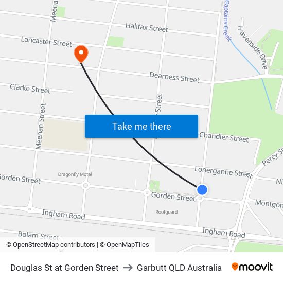 Douglas St at Gorden Street to Garbutt QLD Australia map