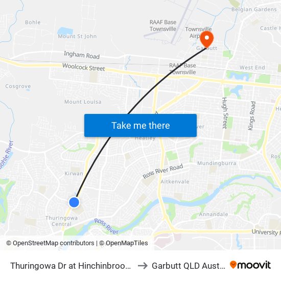 Thuringowa Dr at Hinchinbrook Drive to Garbutt QLD Australia map