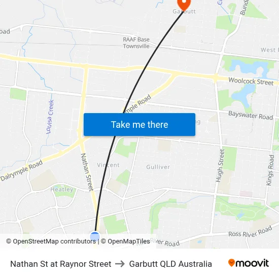 Nathan St at Raynor Street to Garbutt QLD Australia map