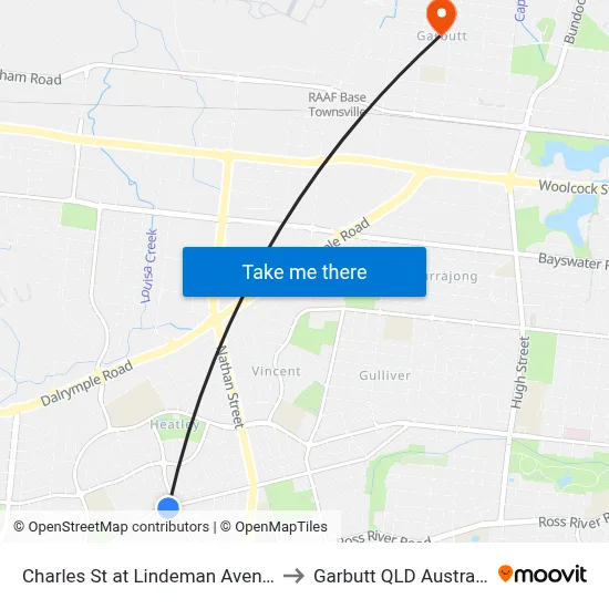 Charles St at Lindeman Avenue to Garbutt QLD Australia map