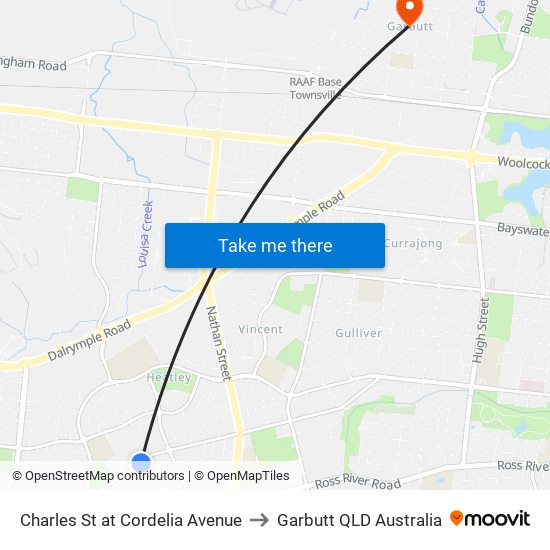 Charles St at Cordelia Avenue to Garbutt QLD Australia map