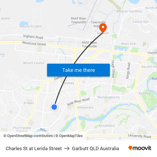 Charles St at Lerida Street to Garbutt QLD Australia map