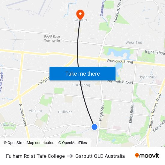 Fulham Rd at Tafe College to Garbutt QLD Australia map