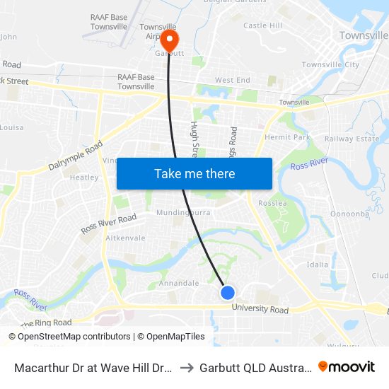 Macarthur Dr at Wave Hill Drive to Garbutt QLD Australia map