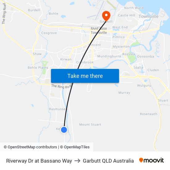 Riverway Dr at Bassano Way to Garbutt QLD Australia map