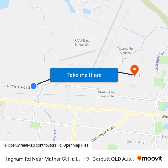 Ingham Rd Near Mather St Hail 'N' Ride to Garbutt QLD Australia map