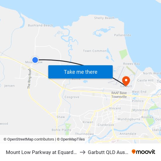 Mount Low Parkway at Equardo Road to Garbutt QLD Australia map