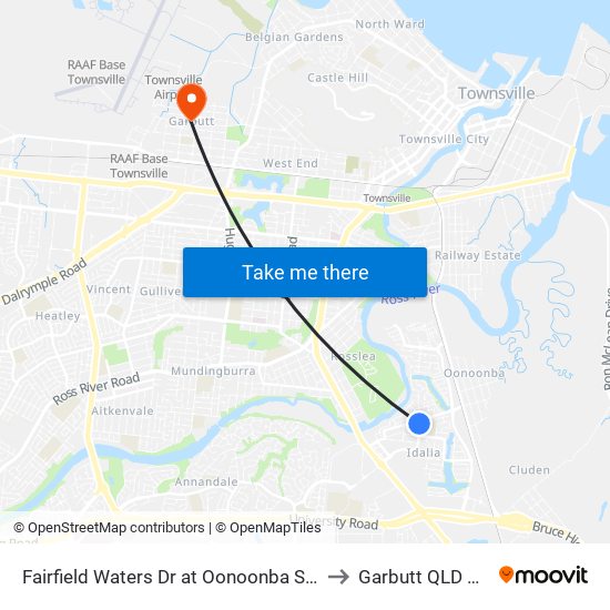 Fairfield Waters Dr at Oonoonba State School Hnr to Garbutt QLD Australia map