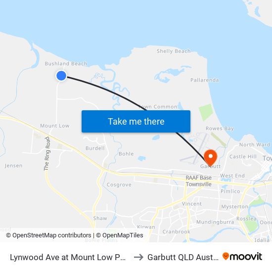 Lynwood Ave at Mount Low Parkway to Garbutt QLD Australia map